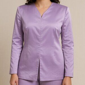 Miscreants London Lavender Satin Blazer UK 12 US 8 Pink Lining Hook Eye Closure